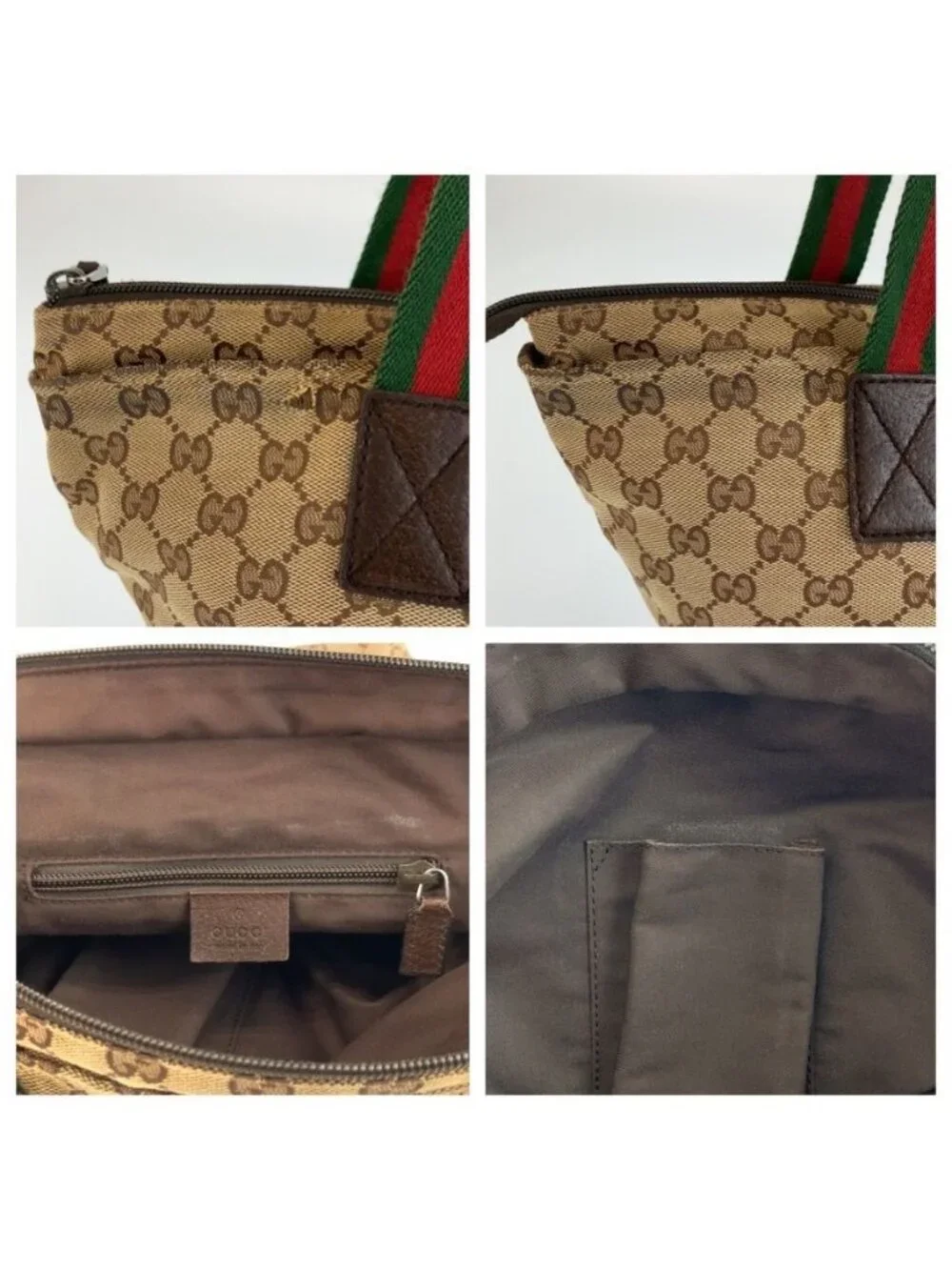Gucci Sherry Line Beige Brown GG Canvas Tote